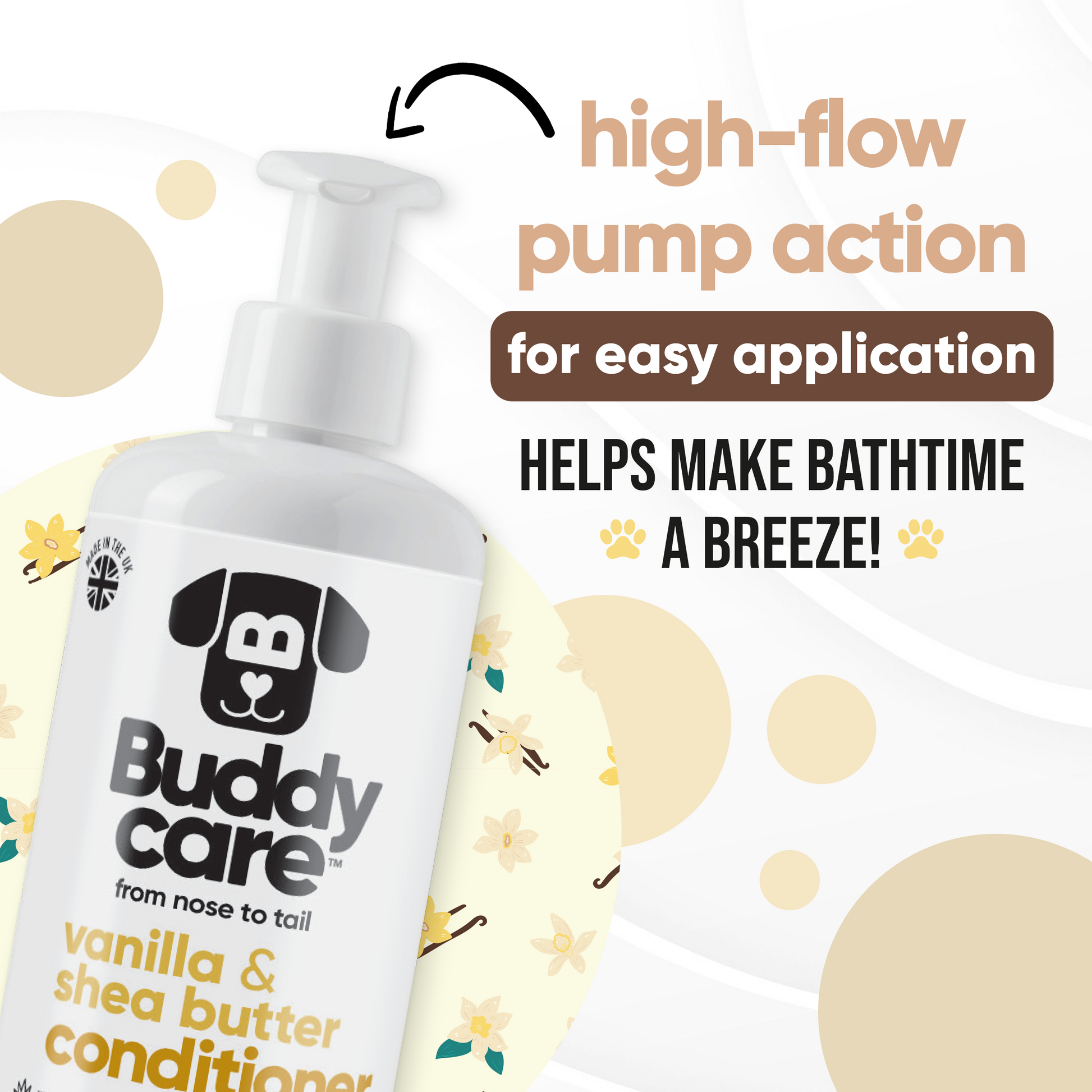Vanilla & Shea Butter Dog Conditioner directions and grooming results