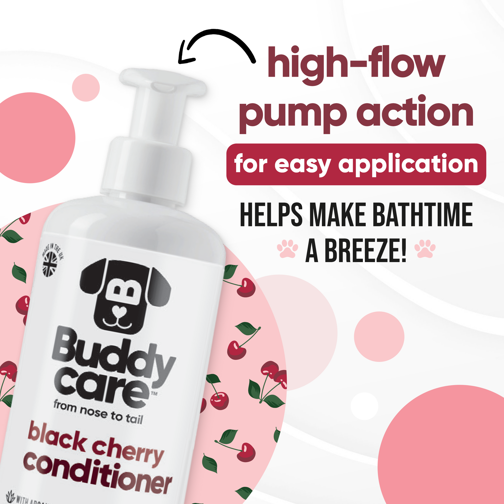 Black Cherry Dog Conditioner directions and grooming results