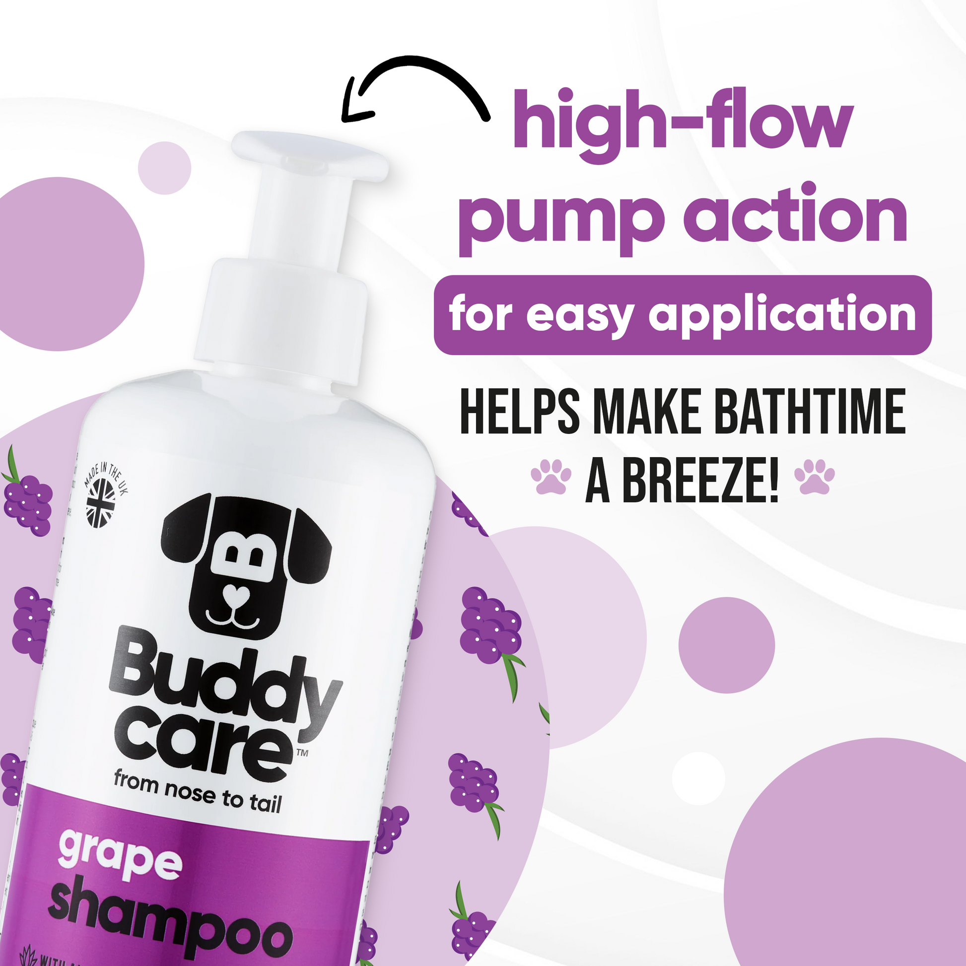 Grape Dog Shampoo directions and grooming results