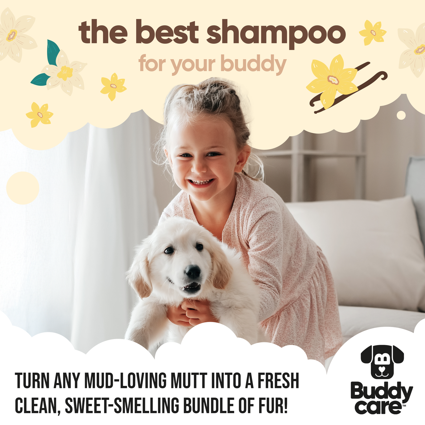Vanilla & Shea Butter Dog Shampoo product features and ingredients