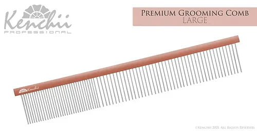 Kenchii™ Premium Satin Rose Gold Grooming Comb - Large - 9.8"