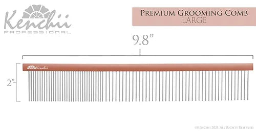 Kenchii™ Premium Satin Rose Gold Grooming Comb - Large - 9.8"