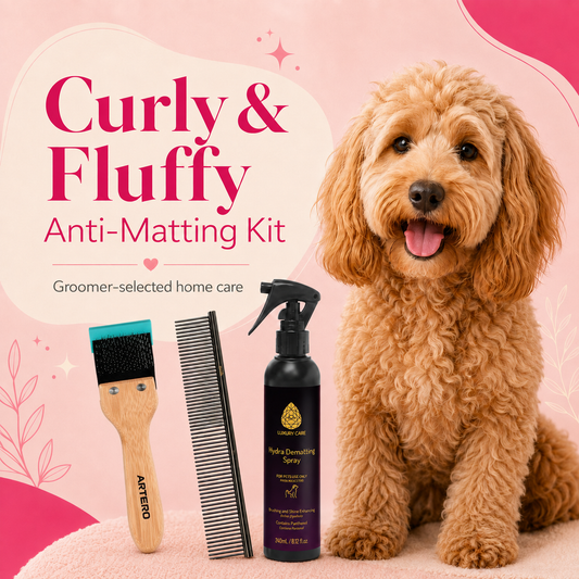 Curly and Fluffy Anti-Matting Kit with Artero Nala slicker, Groomtech comb and Hydra spray