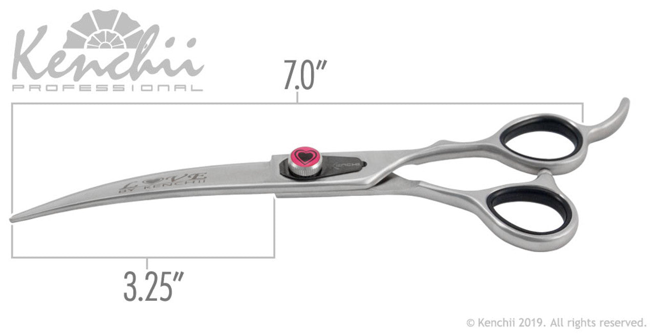 Kenchii Love­™ | 7.0" Curved Scissors - The Groomers Shop