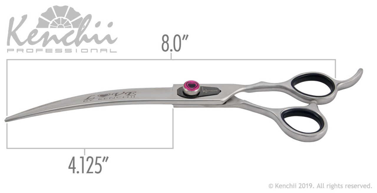 Kenchii Love­™ | 8.0" Curved Scissors - The Groomers Shop