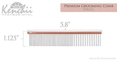 Kenchii™ Premium Satin Rose Gold Grooming Comb - Small - 5.8"